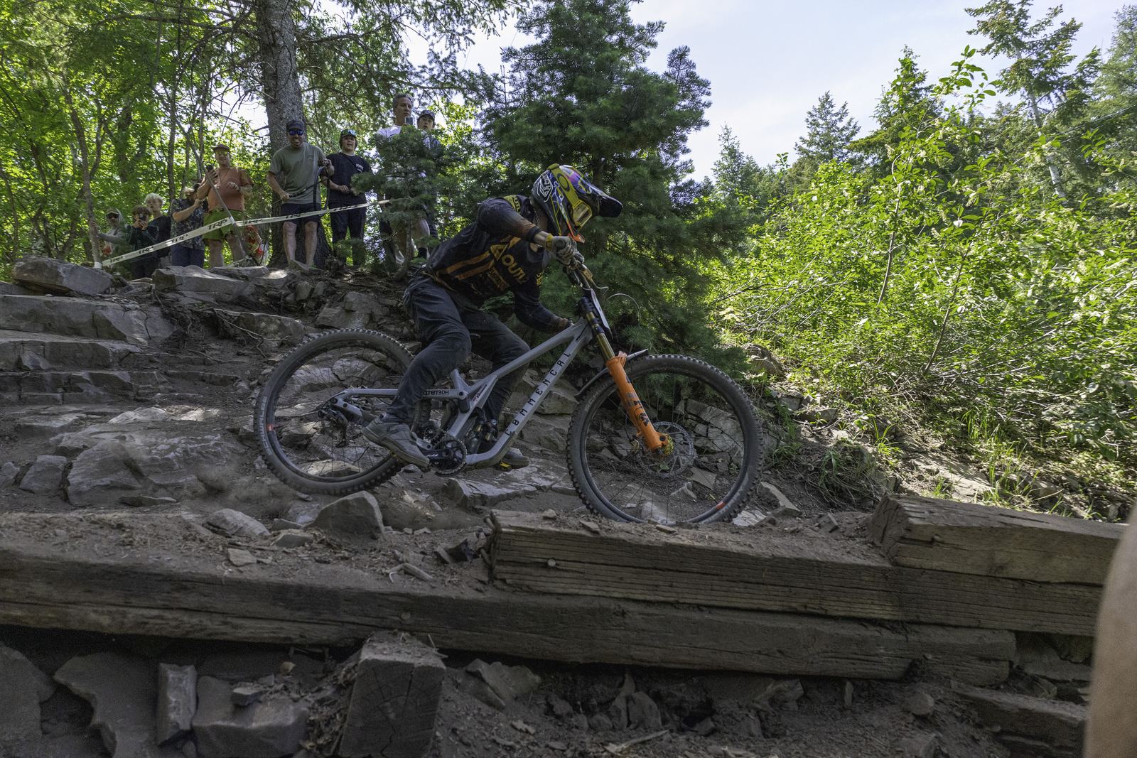 Fred picking a line through the rock garden at Mountain Creek