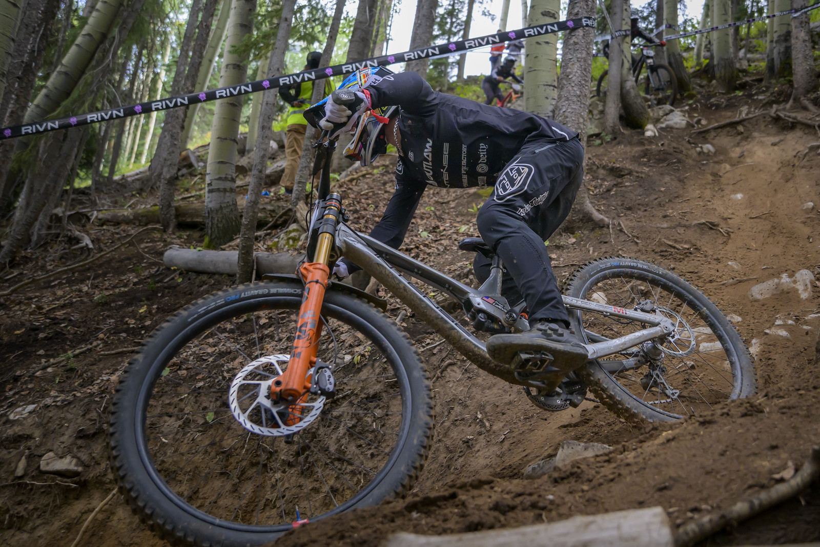 Fred racing through the aspens at Solitude Mountain Resort